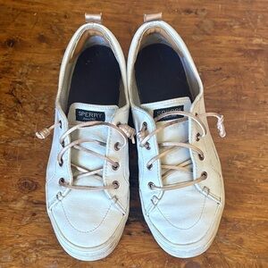 Sperry White Nautical Leather Sneakers